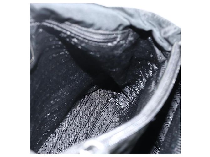 PRADA Borsa a mano in nylon nero argento Auth bs34642 - vista 18