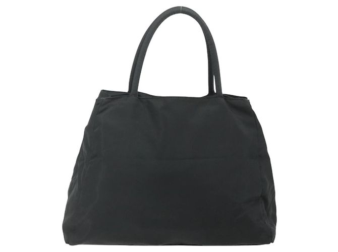 PRADA Borsa a mano in nylon nero argento Auth bs34642 - vista 2