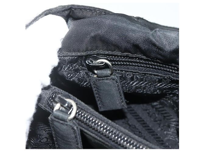 PRADA Borsa a mano in nylon nero argento Auth bs34642 - vista 20