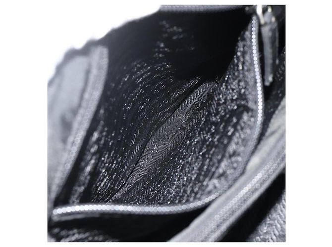 PRADA Borsa a mano in nylon nero argento Auth bs34642 - vista 21