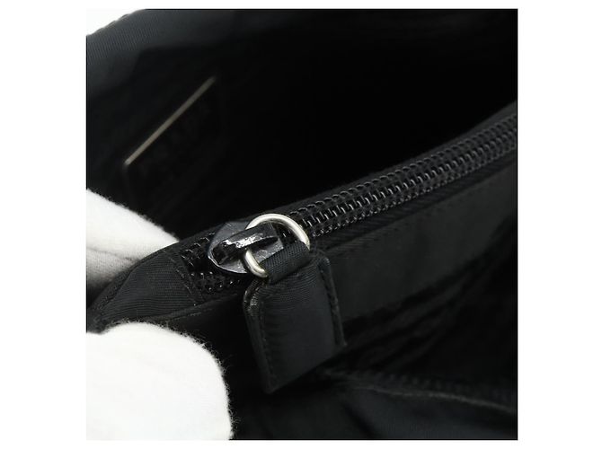 PRADA Borsa a mano in nylon nero argento Auth bs34642 - vista 22