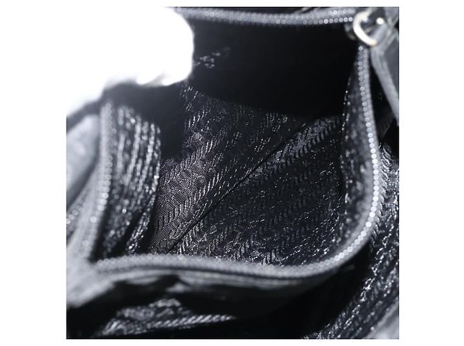 PRADA Borsa a mano in nylon nero argento Auth bs34642 - vista 23