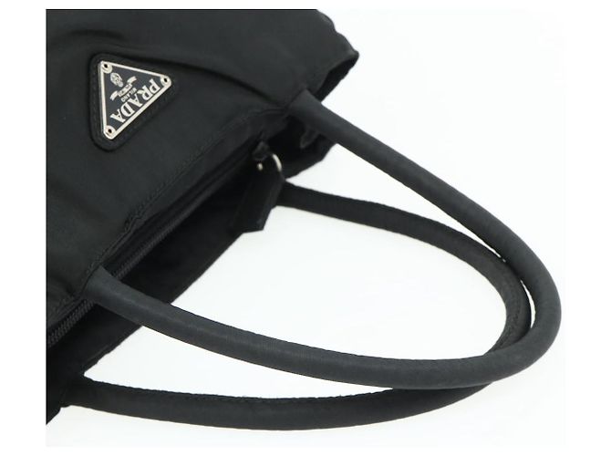 PRADA Borsa a mano in nylon nero argento Auth bs34642 - vista 7