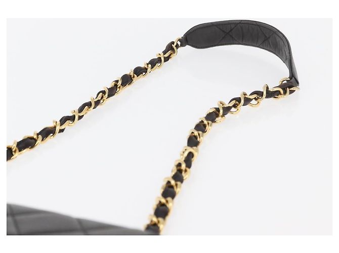 CHANEL Borsa a Spalla Matelassé in Pelle di Agnello Nera Oro CC Auth 175090SAV Nero D'oro - vista 14