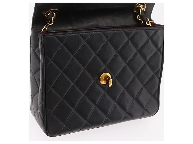 CHANEL Borsa a Spalla Matelassé in Pelle di Agnello Nera Oro CC Auth 175090SAV Nero D'oro - vista 20