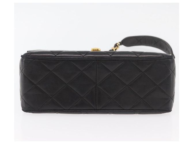 CHANEL Borsa a Spalla Matelassé in Pelle di Agnello Nera Oro CC Auth 175090SAV Nero D'oro - vista 5