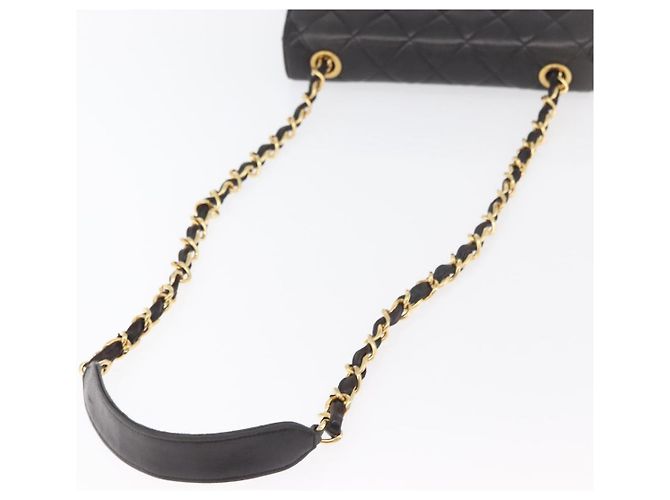 CHANEL Borsa a Spalla Matelassé in Pelle di Agnello Nera Oro CC Auth 175090SAV Nero D'oro - vista 7
