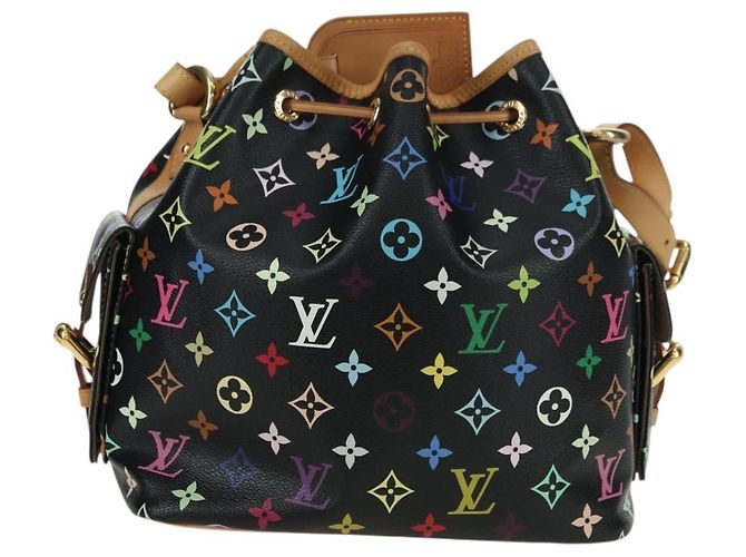 Noe LOUIS VUITTON Bolsa Petit Noé Monograma Multicolor Negro M42230 LV Auth 176094V - vista 2