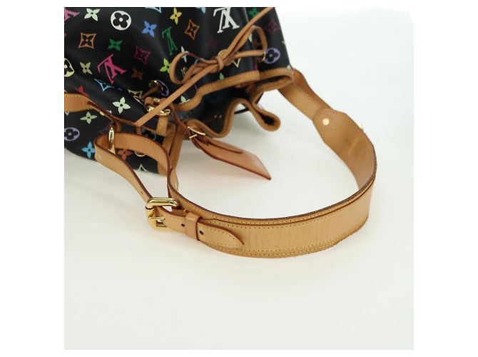 Noe LOUIS VUITTON Bolsa Petit Noé Monograma Multicolor Negro M42230 LV Auth 176094V - vista 7