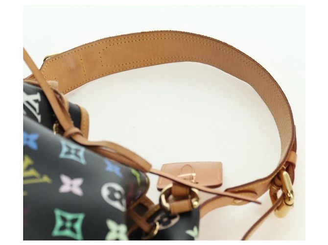Noe LOUIS VUITTON Bolsa Petit Noé Monograma Multicolor Negro M42230 LV Auth 176094V - vista 8