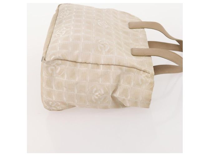 CHANEL Nuova Linea da Viaggio Borsa Tote Nylon 2 Set Beige CC Auth ti3894 - vista 12