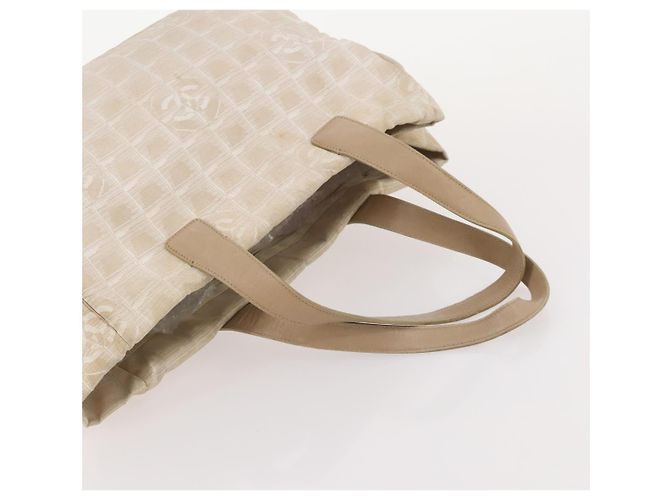 CHANEL Nuova Linea da Viaggio Borsa Tote Nylon 2 Set Beige CC Auth ti3894 - vista 13