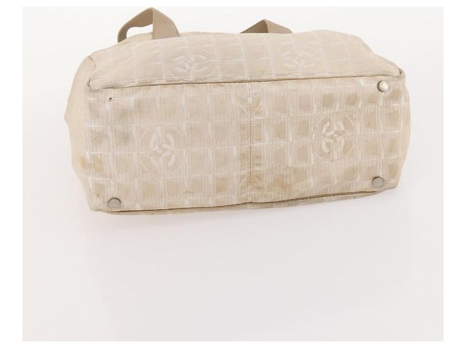 CHANEL Nuova Linea da Viaggio Borsa Tote Nylon 2 Set Beige CC Auth ti3894 - vista 15