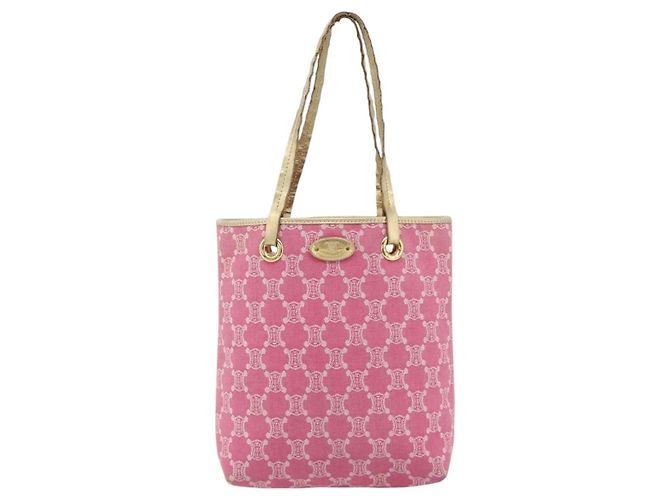 Céline CELINE Paris Macadam Canvas Tote Bag Denim Rosa Gold Auth 177444A Pink Golden - Ansicht 13