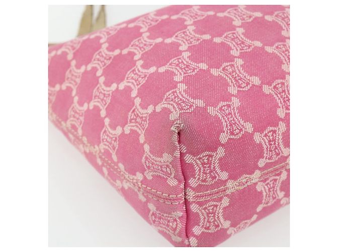 Céline CELINE Paris Macadam Canvas Tote Bag Denim Rosa Gold Auth 177444A Pink Golden - Ansicht 14