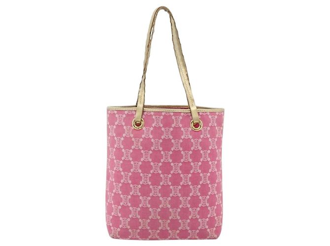 Céline CELINE Paris Macadam Canvas Tote Bag Denim Rosa Gold Auth 177444A Pink Golden - Ansicht 2