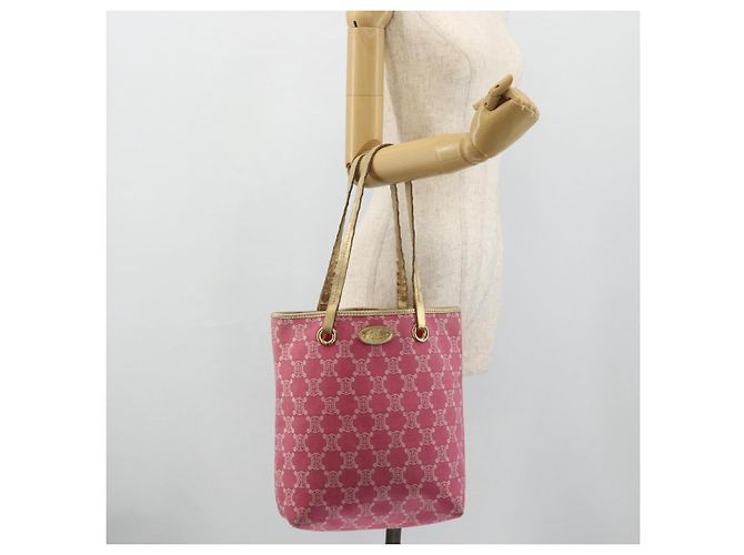 Céline CELINE Paris Macadam Canvas Tote Bag Denim Rosa Gold Auth 177444A Pink Golden - Ansicht 21
