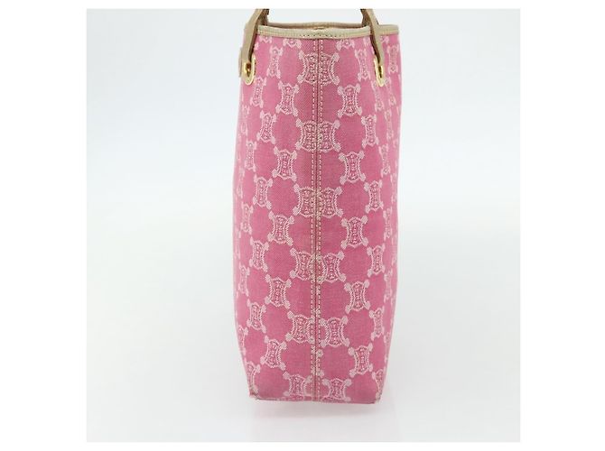 Céline CELINE Paris Macadam Canvas Tote Bag Denim Rosa Gold Auth 177444A Pink Golden - Ansicht 4