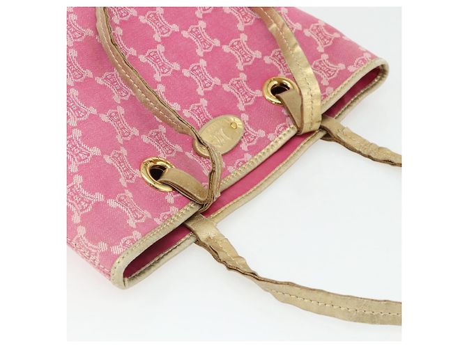 Céline CELINE Paris Macadam Canvas Tote Bag Denim Rosa Gold Auth 177444A Pink Golden - Ansicht 6