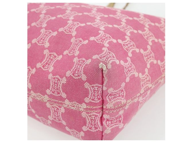 Céline CELINE Paris Macadam Canvas Tote Bag Denim Rosa Gold Auth 177444A Pink Golden - Ansicht 9