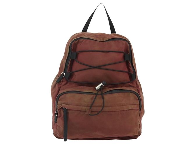 PRADA Backpack Nylon Red Silver Auth 176229 Silvery - view 13