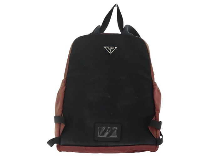 PRADA Backpack Nylon Red Silver Auth 176229 Silvery - view 2