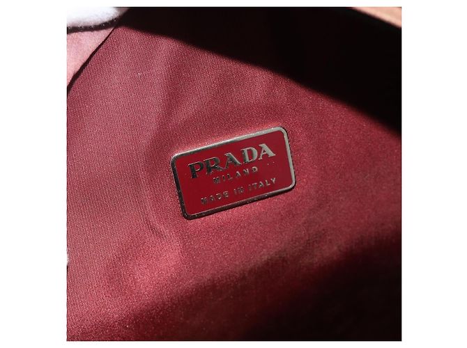 PRADA Backpack Nylon Red Silver Auth 176229 Silvery - view 21