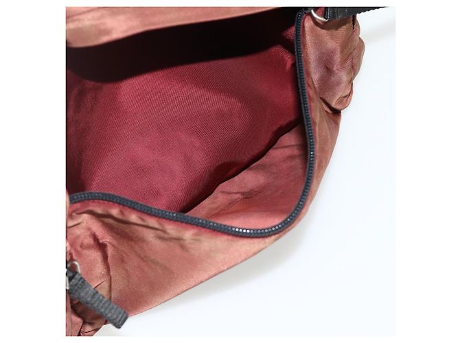 PRADA Backpack Nylon Red Silver Auth 176229 Silvery - view 25