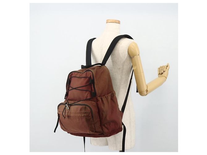 PRADA Backpack Nylon Red Silver Auth 176229 Silvery - view 26