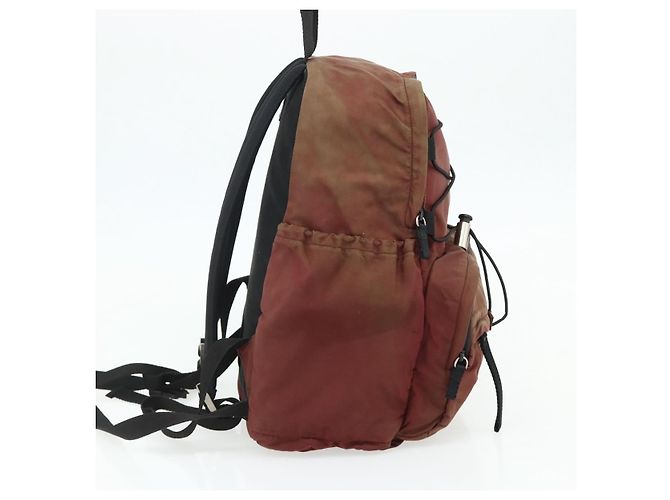 PRADA Backpack Nylon Red Silver Auth 176229 Silvery - view 3