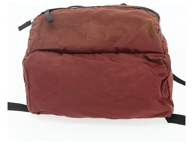 PRADA Backpack Nylon Red Silver Auth 176229 Silvery - view 5