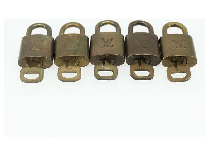 LOUIS VUITTON Set di 10 Lucchetti in Metallo Dorato LV Auth 167225 D'oro - vista 4