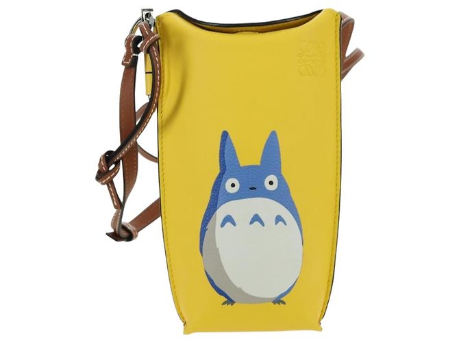 LOEWE - Borsa Totoro Medium Gate Pocket in pelle gialla Auth 167254SM di Studio Ghibli Giallo - vista 13