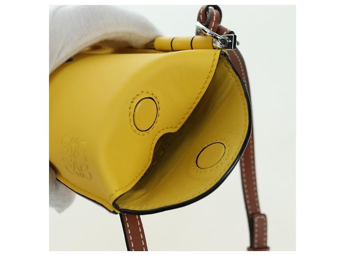 LOEWE - Borsa Totoro Medium Gate Pocket in pelle gialla Auth 167254SM di Studio Ghibli Giallo - vista 21
