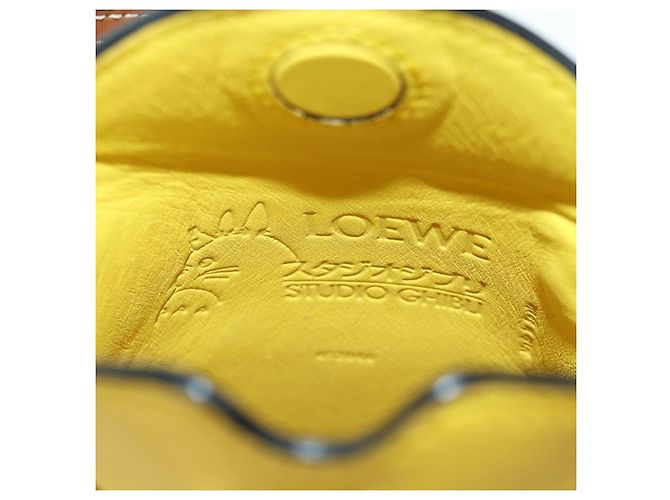 LOEWE - Borsa Totoro Medium Gate Pocket in pelle gialla Auth 167254SM di Studio Ghibli Giallo - vista 22