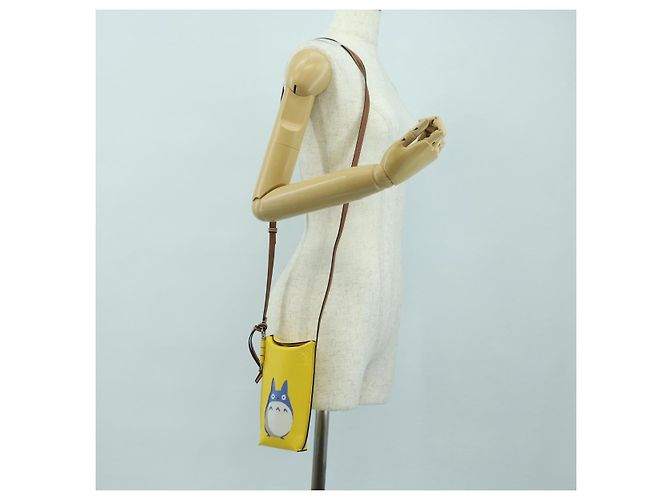 LOEWE - Borsa Totoro Medium Gate Pocket in pelle gialla Auth 167254SM di Studio Ghibli Giallo - vista 25