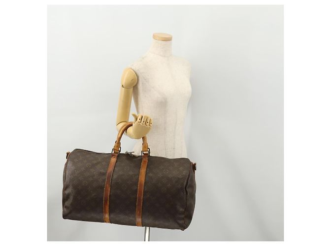 LOUIS VUITTON Monogram Keepall Bandouliere 50 Borsa Boston M41416 LV Auth YKZ1565 Monogramma - vista 21