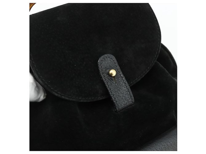 Bamboo Zaino in Bambù GUCCI Camoscio Nero Oro 003 2034 0030 Auth 177116 D'oro - vista 10