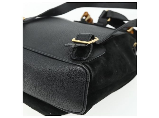 Bamboo Zaino in Bambù GUCCI Camoscio Nero Oro 003 2034 0030 Auth 177116 D'oro - vista 18
