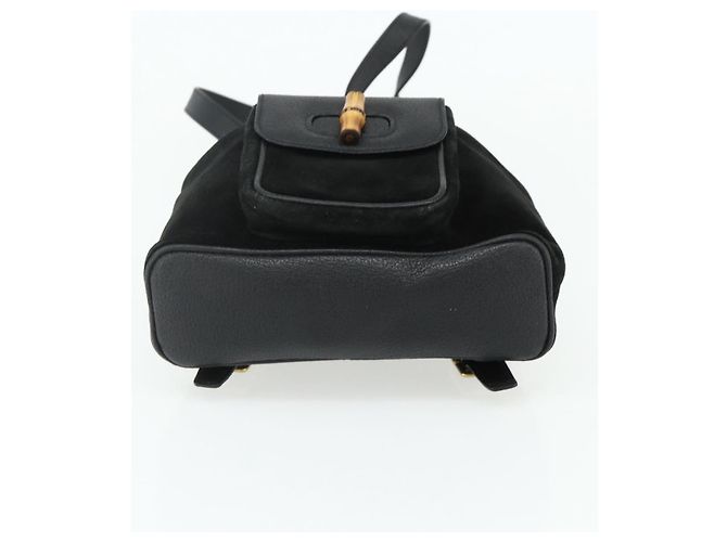 Bamboo Zaino in Bambù GUCCI Camoscio Nero Oro 003 2034 0030 Auth 177116 D'oro - vista 5