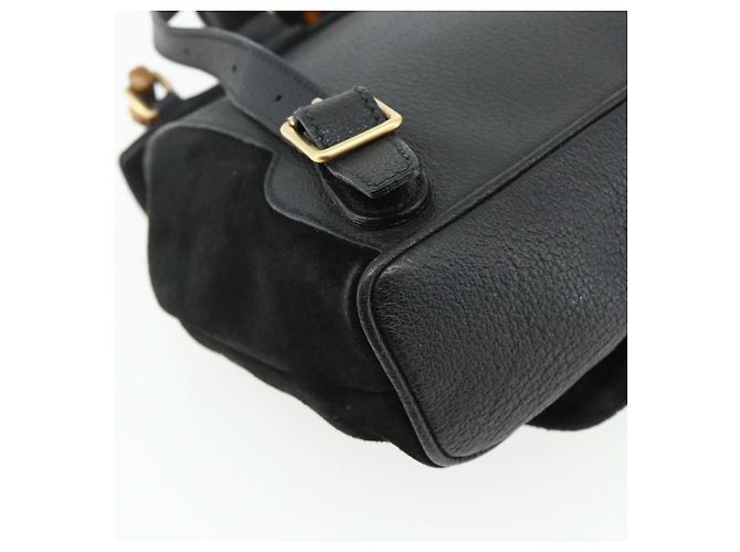 Bamboo Zaino in Bambù GUCCI Camoscio Nero Oro 003 2034 0030 Auth 177116 D'oro - vista 9
