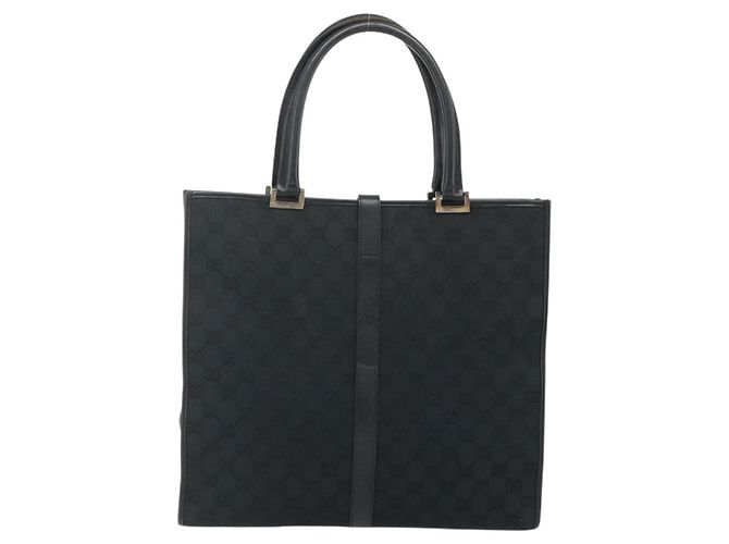 Borsa Tote Jackie GG Canvas Gucci Nera Argento 002 1064 3444 Auth 176667 Nero - vista 2