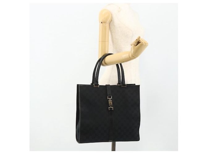 Borsa Tote Jackie GG Canvas Gucci Nera Argento 002 1064 3444 Auth 176667 Nero - vista 21