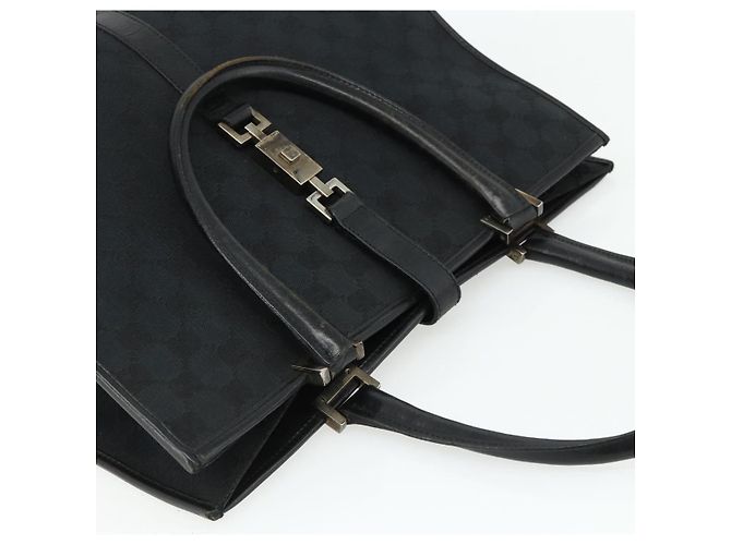 Borsa Tote Jackie GG Canvas Gucci Nera Argento 002 1064 3444 Auth 176667 Nero - vista 6