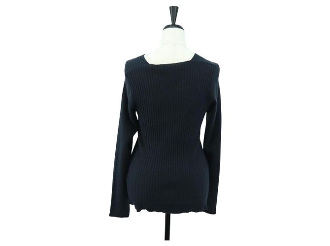 LOEWE Kreuzstrick Cashmere Pullover S Marine Auth 174763A Marineblau - Ansicht 2