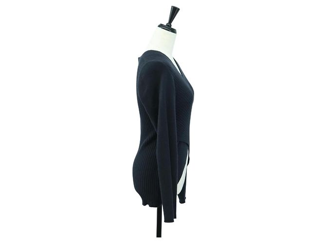 LOEWE Kreuzstrick Cashmere Pullover S Marine Auth 174763A Marineblau - Ansicht 4