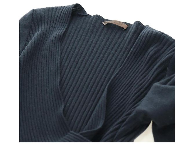 LOEWE Kreuzstrick Cashmere Pullover S Marine Auth 174763A Marineblau - Ansicht 5
