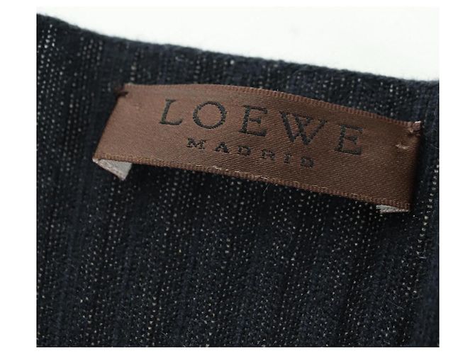 LOEWE Kreuzstrick Cashmere Pullover S Marine Auth 174763A Marineblau - Ansicht 6