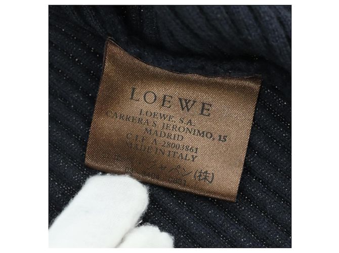 LOEWE Kreuzstrick Cashmere Pullover S Marine Auth 174763A Marineblau - Ansicht 8