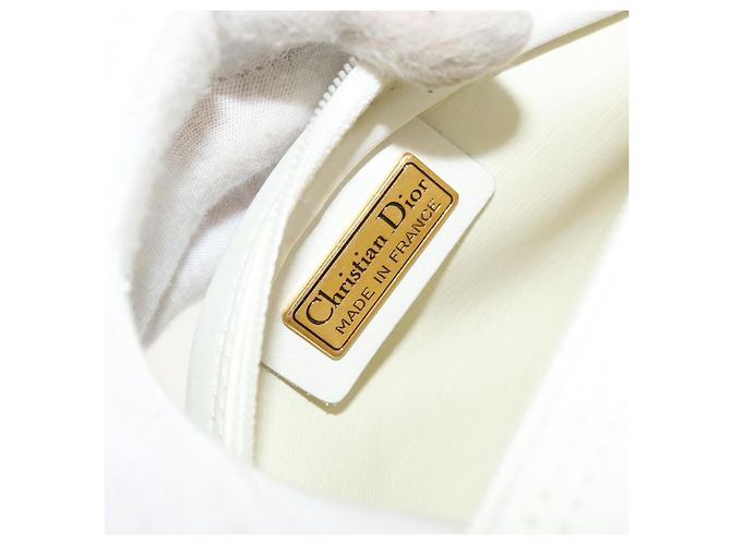 Borsa a Spalla Christian Dior in Pelle Bianca e Oro Auth 176650 Bianco D'oro - vista 10